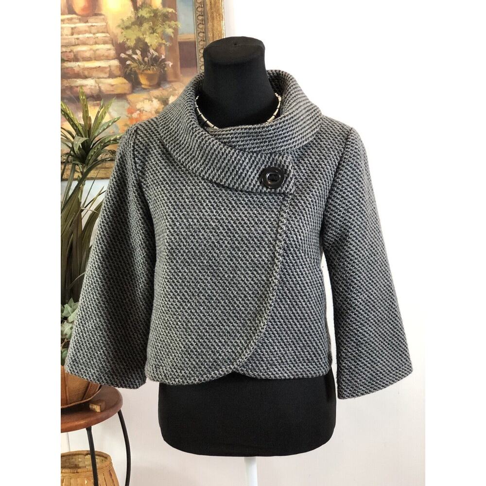 Sashimi Wool-Blend Y2K Inspired Cropped Office Siren Style Jacket Sm Bella Swan